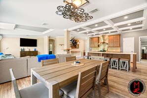 Our Factory Ride 4 bedroom 3 bath home sleeps 12
main dining, living room, kitchen area