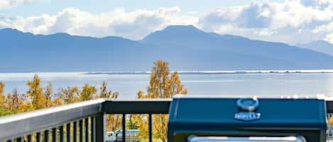 Enjoy the views from the deck overlooking the famous Homer Spit!!