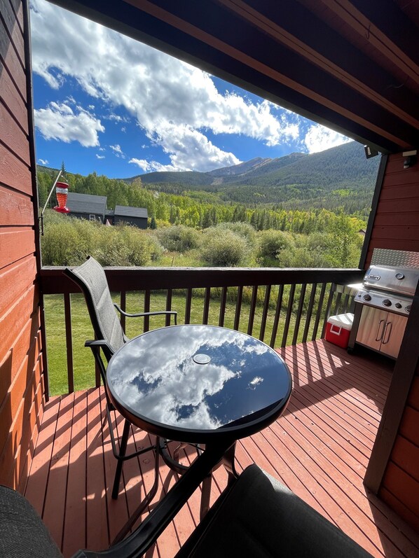 Balcony backs right up to Peak 1.  Recreational Bike Trail is within sight
