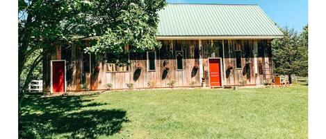 Beautifully updated barn. Right door is entry