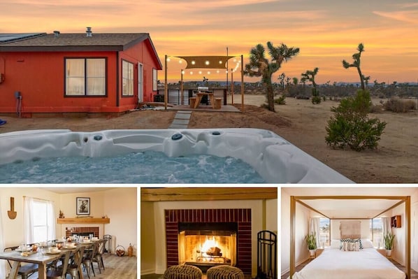 Enjoy all the amenities of the Hemingway House: Hot tub, Fireplace, Casper Hybrid Mattresses, BBQ.