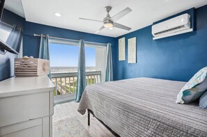 Master bedroom with killer up close view of ocean! Comfy, Luxury  King Bed! TV