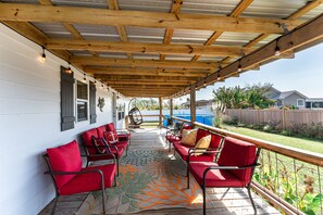 Plenty of seating on the porch to spend time with friends and family