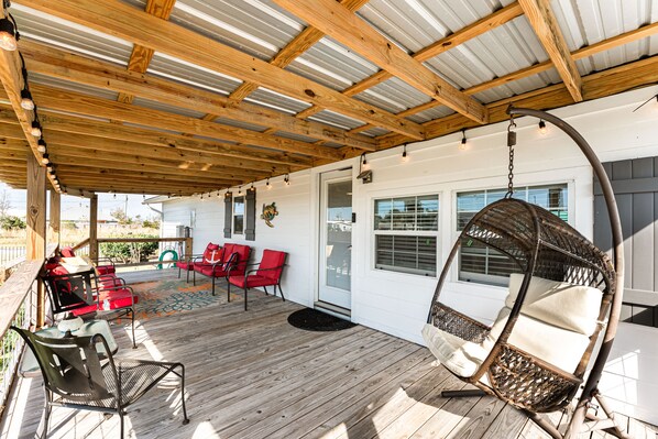 Enjoy a relaxing view to start or end your day on the porch