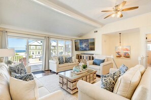 Top-Level Living Room with Deck Access