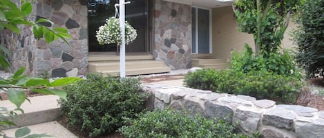 Courtyard leading to front door.