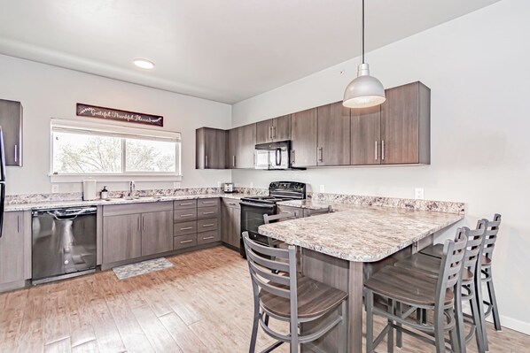 You’ll enjoy cooking in the spacious kitchen