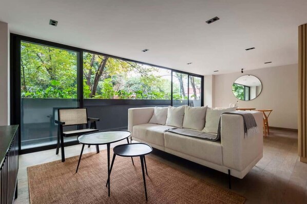 Living room with balcony