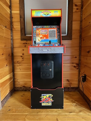 Classic arcade gaming station ready to transport you back in time with favorite old-school games