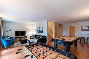 Fun for everyone, enjoy some good time with friends and family by putting yourself to the test with our pool table or a foosball game