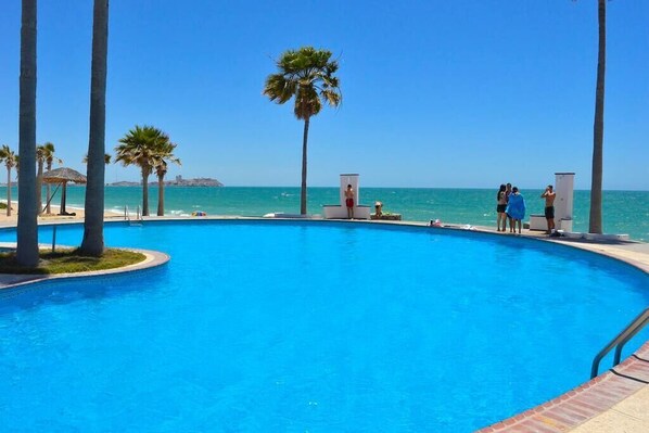 Beach front pool