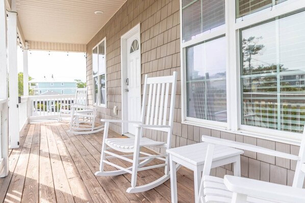 Enjoy a cup of coffee or an evening drink in the rocking chairs on the front porch