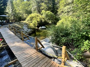 Our suspension bridge to our own island