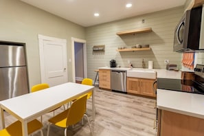 Fully recently renovated kitchen with dining space.