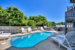 Take a dip in the large, private pool!
