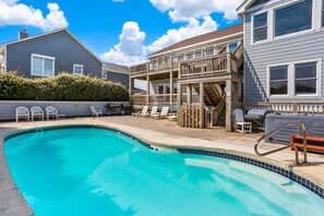 Back exterior with private pool