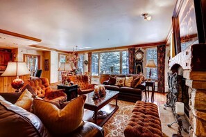 Sink into the cozy sofa after a day exploring the area.