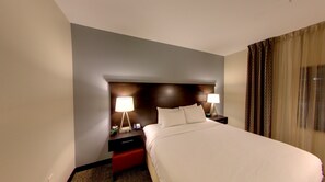 Drift to sleep in a comfortable bed after a busy day.