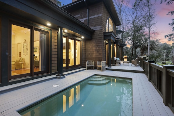 Relax in the private pool