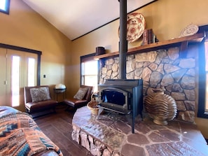 Let a crackling fire chase away the chill – imagine cozy nights by this fireplace.