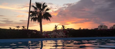 Pool at sunset