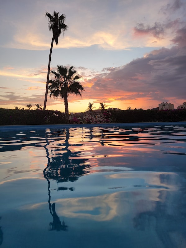 Pool at sunset