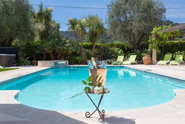 Private pool & villa are surrounded by beautiful Mediterranean gardens.