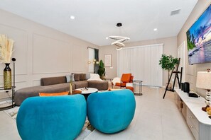 living room with smart TV