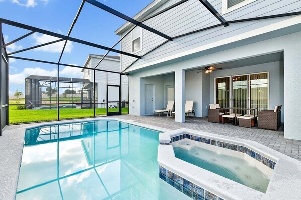 private pool with furniture