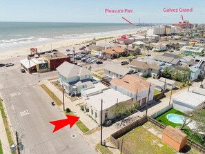 Just off the corner of 15th and Avenue O. Short walk to the beach in a safe