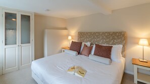 Bedroom one has a calm ambience