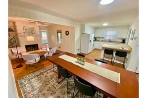 Large indoor dining and fully equipped kitchen