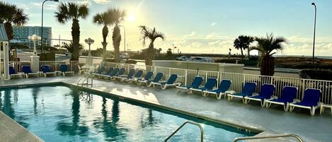 Views of the pool and to the ocean from the 1st floor patio