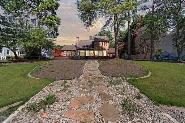 View of our family friendly home with large backyard