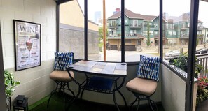 The Sunroom where you can sip a beverage and talk about the day.