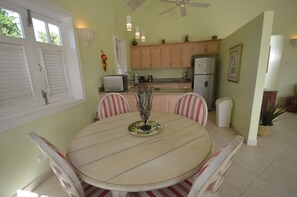 Dining area on looking the kitchen 