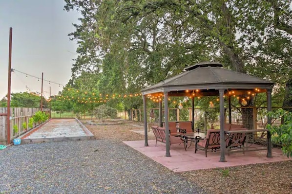 Gazebo, Bocce Ball, Horse Shoe Pitch & Corn Toss