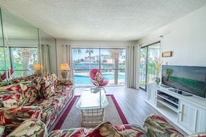 Pretty view of the pool from the great room and the balcony.