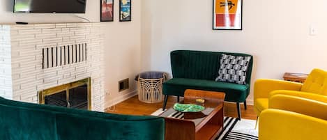 Mid-Century Modern themed living room.