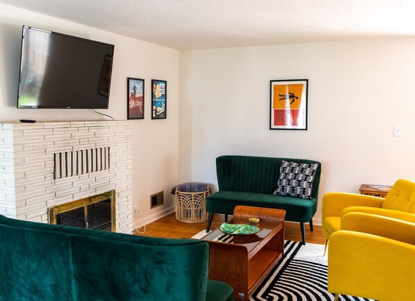 Mid-Century Modern themed living room.