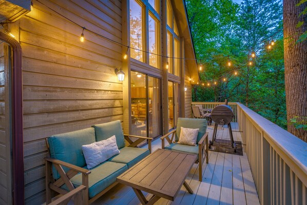 This deck is a great place to drink your morning coffee or grill in the evening