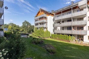 Greenery around the building.