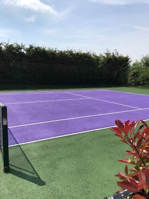 Outdoor full size tennis court (rackets and balls provided)