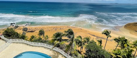 Breathtaking ocean & pool views from living area and private balcony