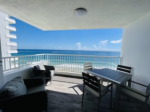 Oversized private oceanfront balcony 