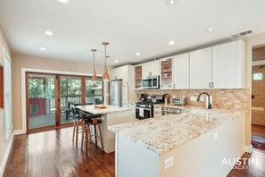 Luxury kitchen with high end appliances.