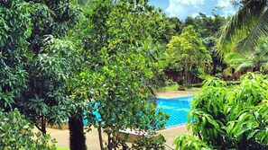 Swimming pool in a spacious garden