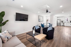 Awaken your senses and start your day off sipping on a perfectly brewed coffee in this living room.