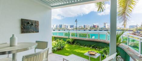 The most amazing private patio with natural grass and ocean views in Condado
