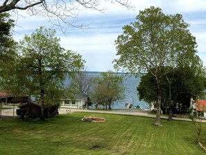 Beautiful view from the gazebo!  Check out the firepit!